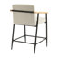 De 2 tabourets de comptoir de style Mid-Century, architecture en fer, coussins en tissu beige, bois massif, design, limite de poids de 300 lb, assemblage facile