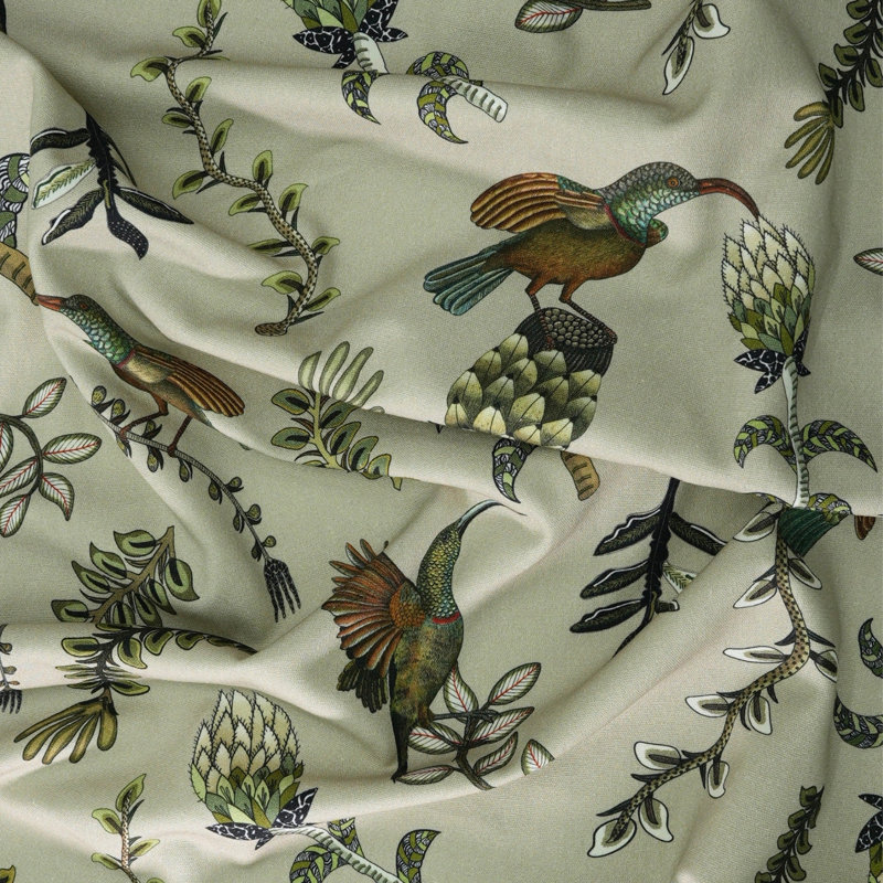 Protea Garden Linen Fabric, Stone