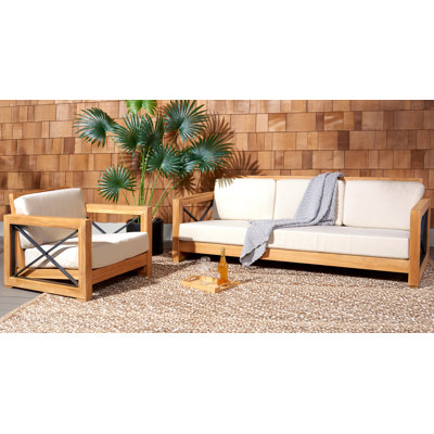 Madeira Teak 4 - Person Patio Conversation Sets with Cushions