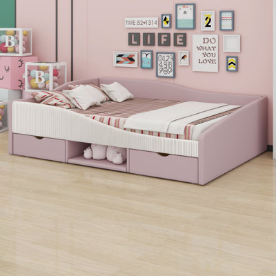 Storage Upholstered Daybed with 2 Drawers