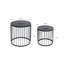 Ensemble de 2 tables d'appoint gigognes à énergie solaire - Tables de bout rondes en métal noir mat avec lumières DEL pour patio et jardin