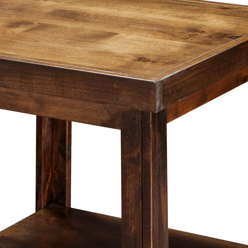Table de bout à quatre pieds avec rangement Hifza, Brun, Brun