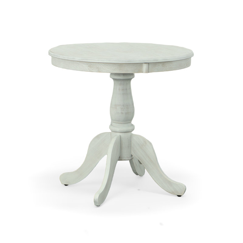 Classic White 30-Inch Round Pedestal Table with Space-Saving Design, White, 30" W x 30" L
