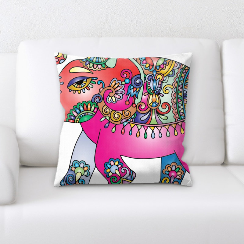 Housse et insert de coussin éléphant carré
