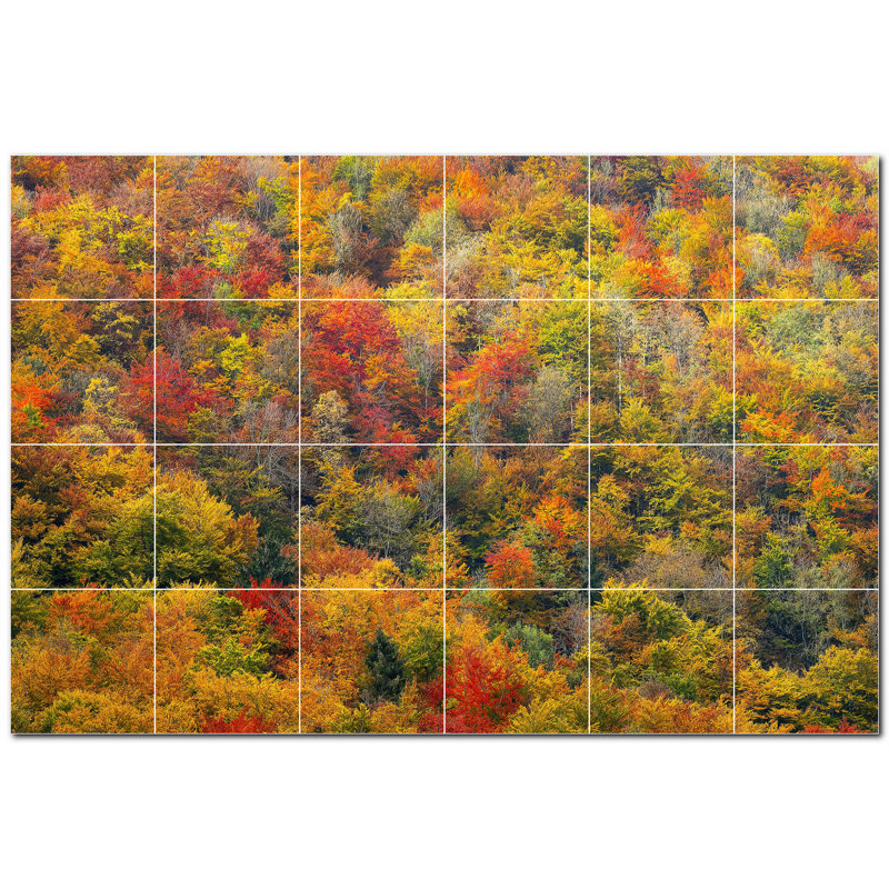 Murale en céramique 4,25 po x 4,25 po Autumn Photo Autumn