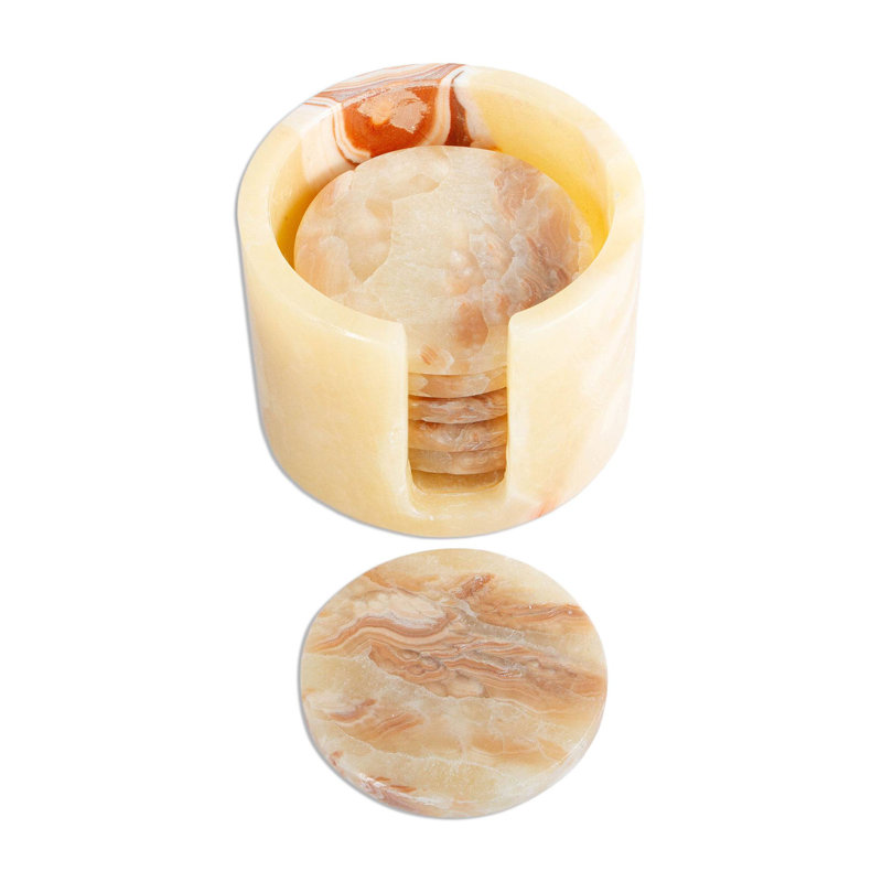 Marble Round 6 Piece Coaster Set