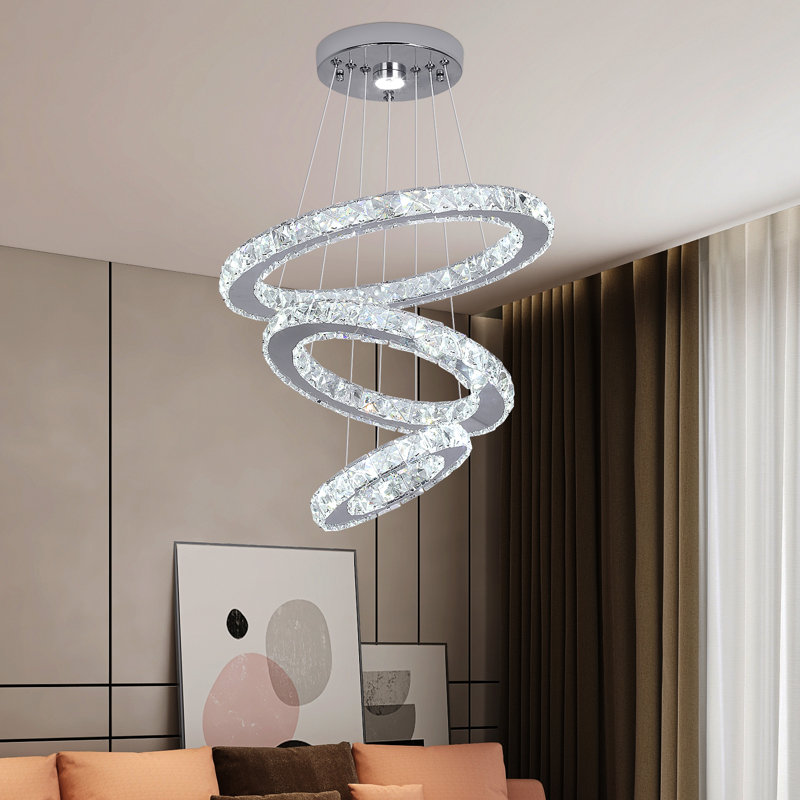 Malena 3 - Light Crystal LED Chandelier, Cold White Light