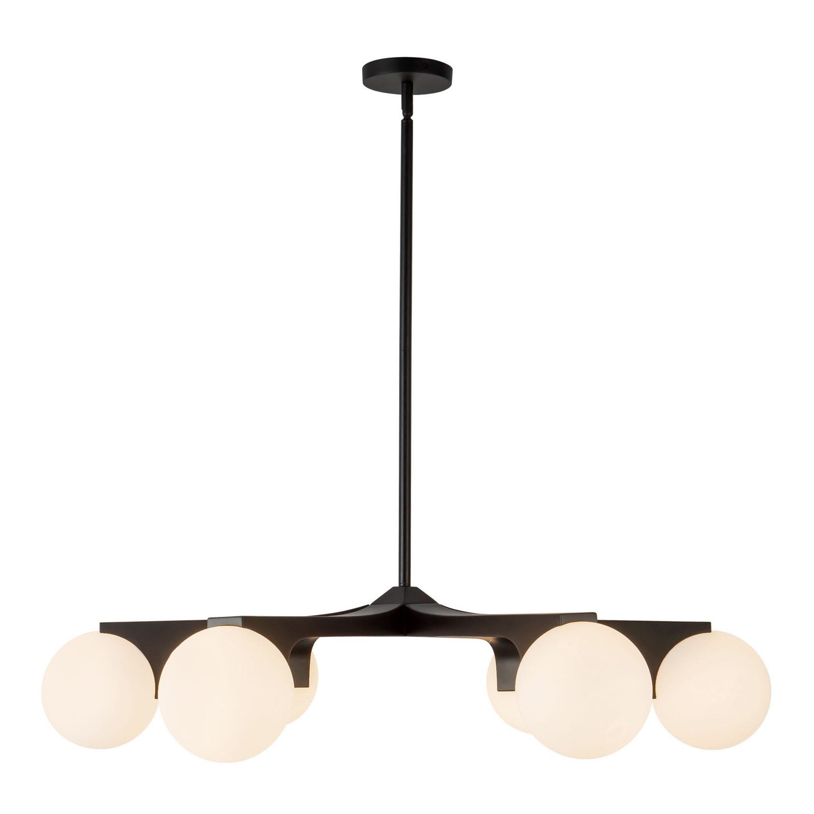 Tarek 37-in Chandelier with Opal Glass, Matte Black