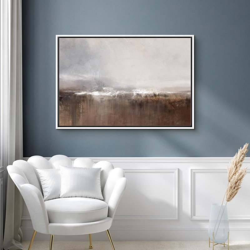 Paysage minimaliste brun, minimaliste douillet, H 24 po x l 36 po x P 1,5 po, Blanc