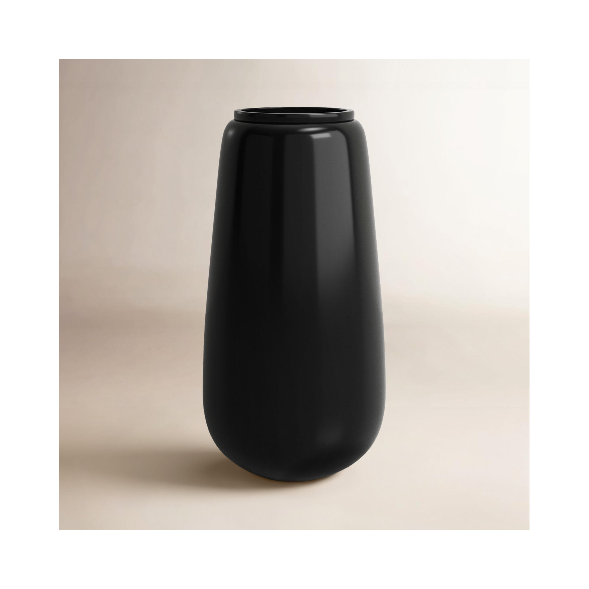 Mabe Iron Floor Vase, Black, 30.25" H x 16" W x 16.25" D