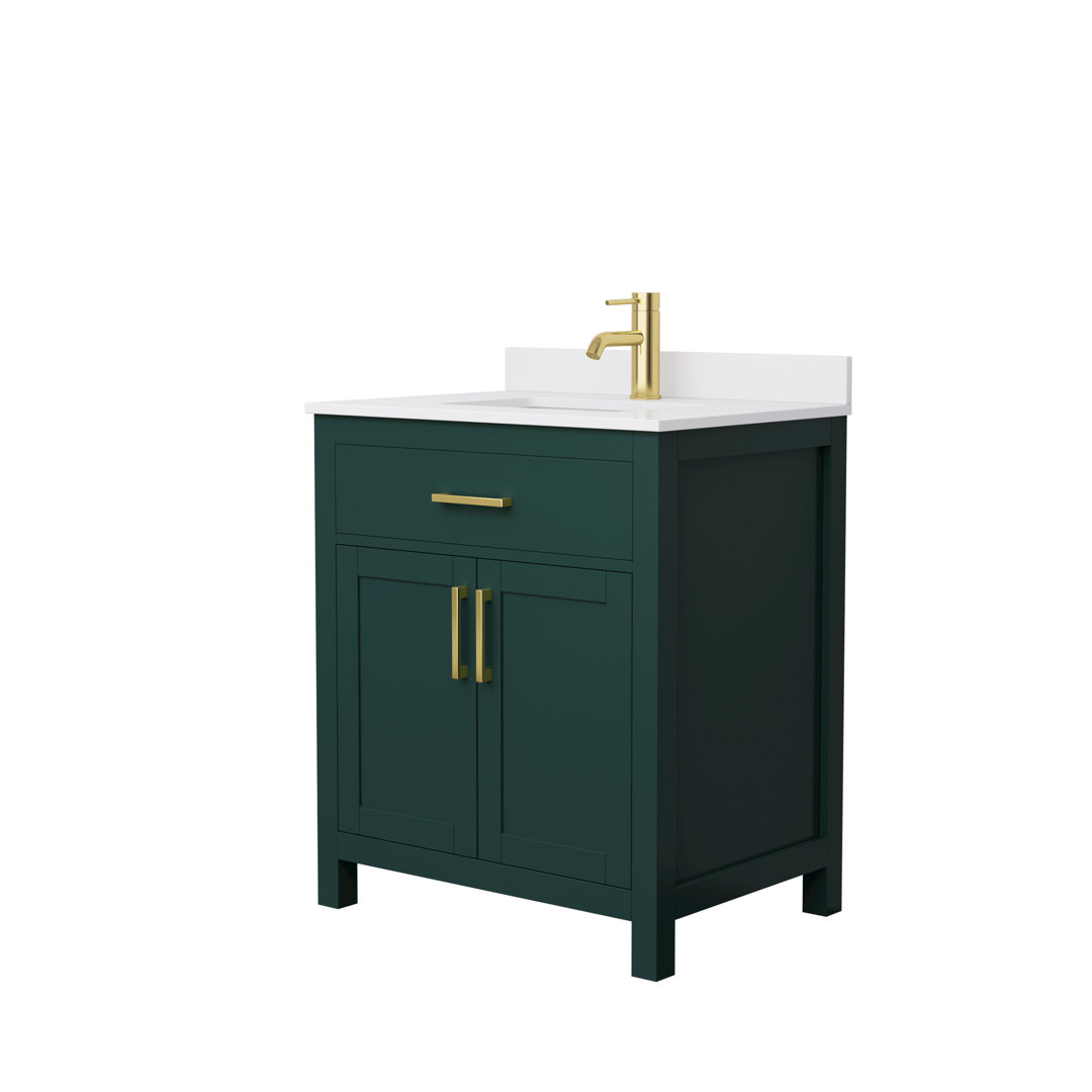 Beckett 30" Freestanding Single Bathroom Vanity with Cultured Marble Top Wyndham Collection Top