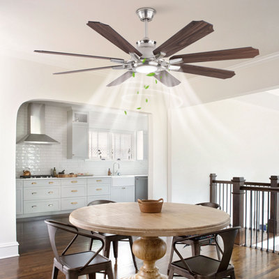 Ventilateur de plafond rond encastré 60 pales 60 pales 6 vitesses avec télécommande et minuterie