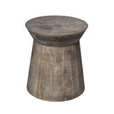 Porcini Wood Side Table, Gray Wash