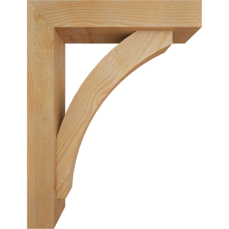 Thorton Block Bracket with Offset Brace, 34 x 26, 6"W Douglas Fir (Rough Sawn)