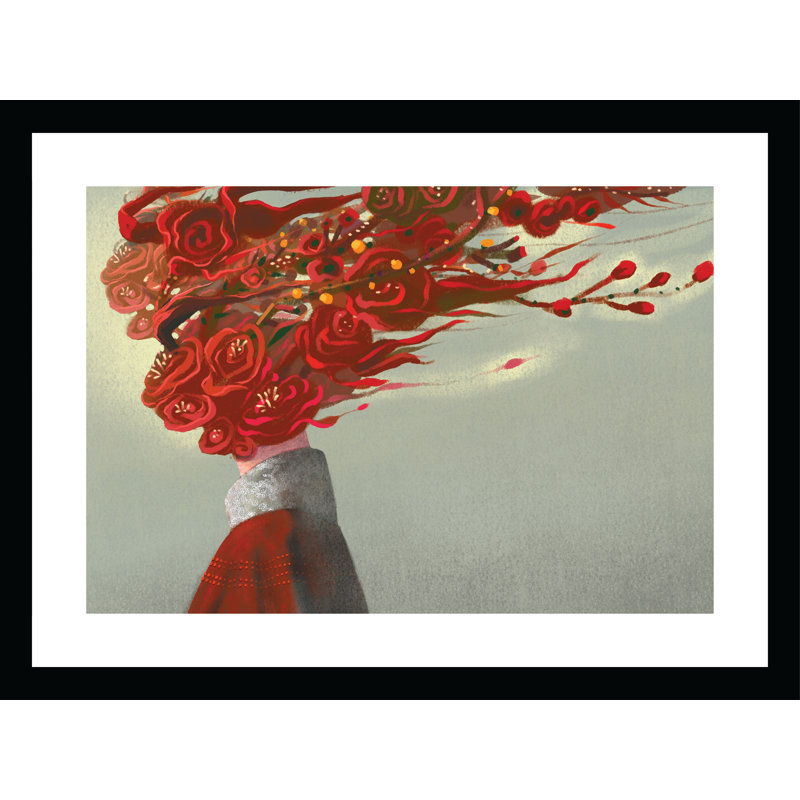 Venice Beach Red Flowerhead 14"x18" Framed Print Artwork