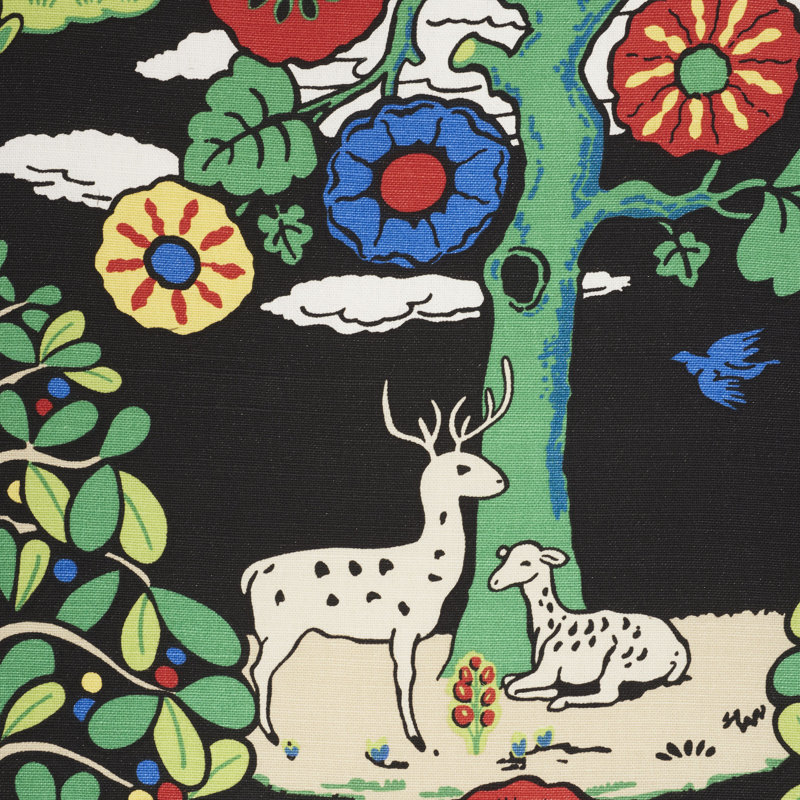 Fantasy Forest Fabric, Black