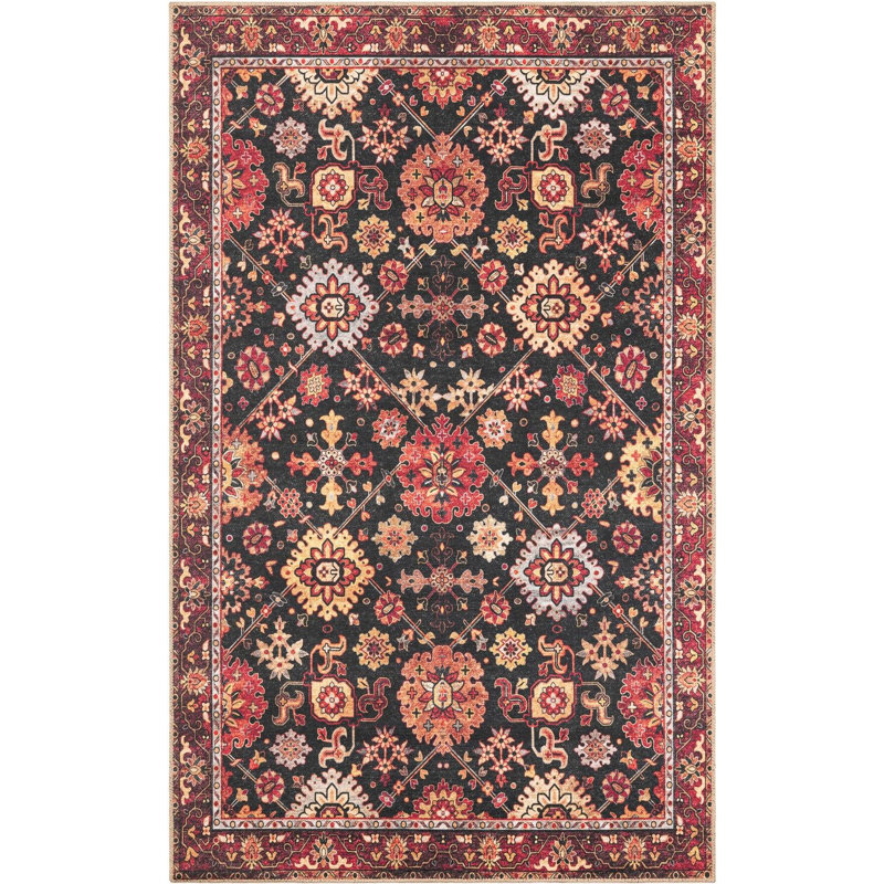 Tapis noir Aucun Hinkley, Rectangle 5 pi 1 po x 8 pi