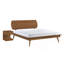 Lit plateforme en bois de style campagnard décontracté avec tête de lit ovale 1 pièce-1551855925