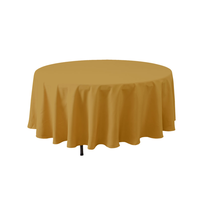 Gold Polyester 108" Round Tablecloth for Elegant Events