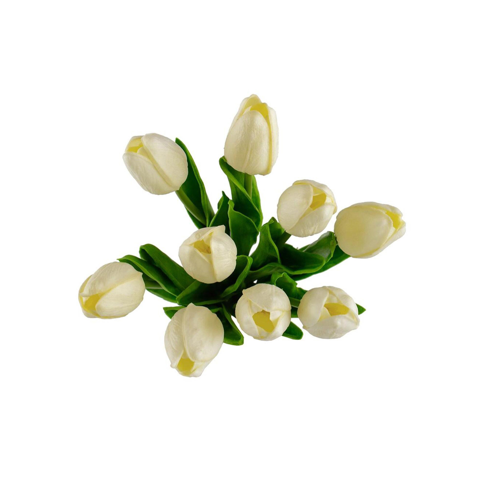 Faux Tulip Flower, White, 13" H x 5.5" W x 5.5" D