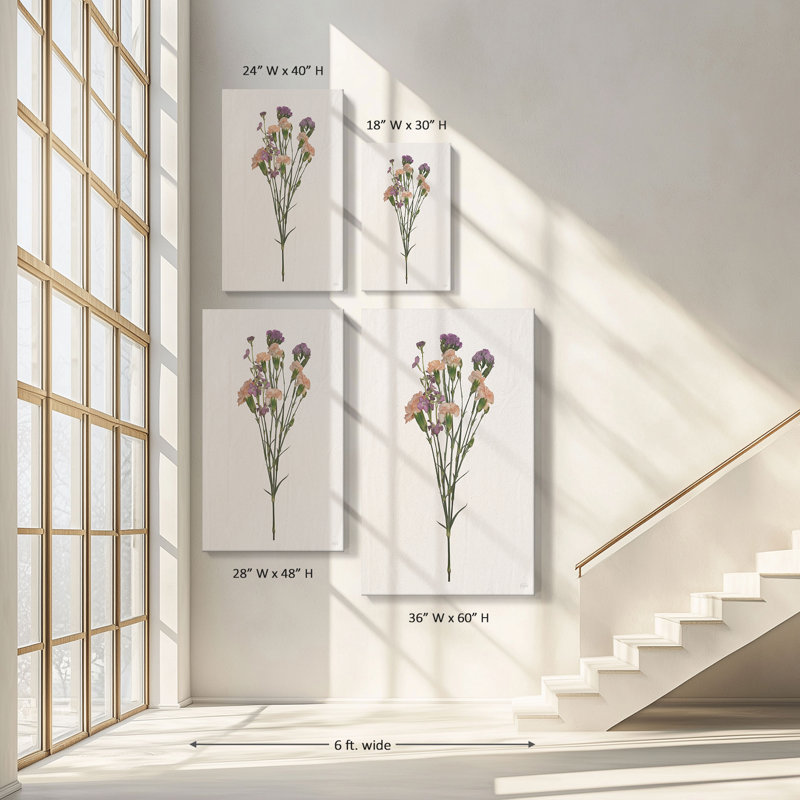 "Organic Floral II" par Natalie Carpentieri, reproduction sur toile, H 40 po x l 24 po x P 1,5 po