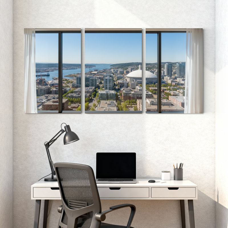 «Scenic & Cityscapes», ensemble de 3 impressions sur toile, H 24 po x l 48 po