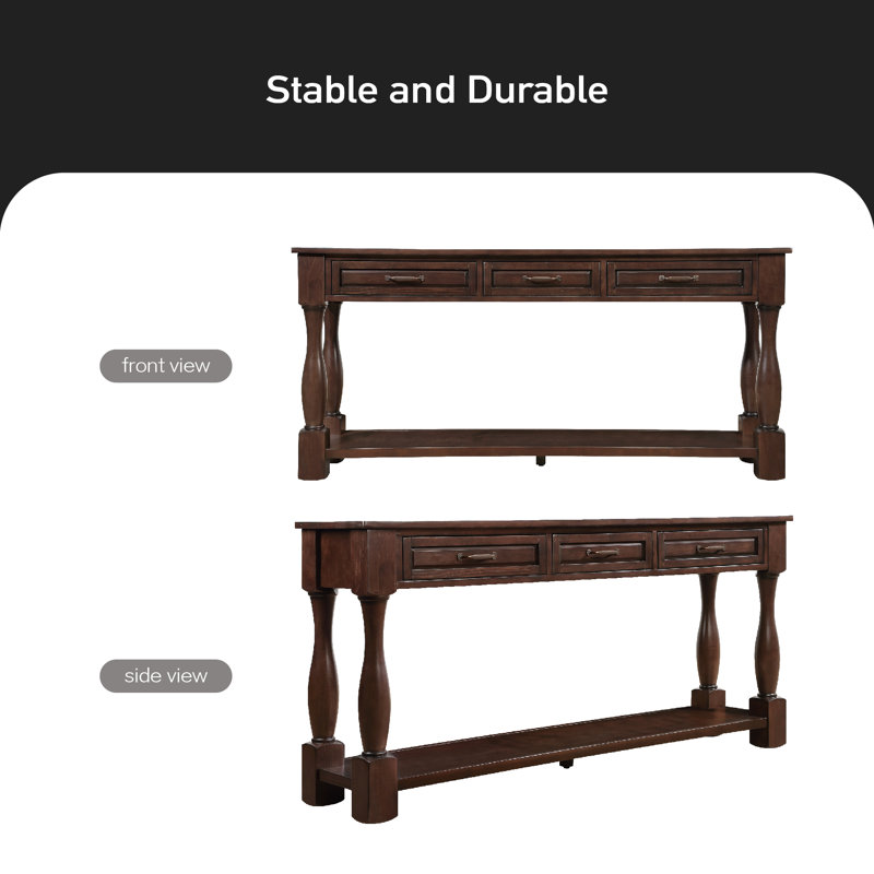 Vasilos 63.4'' Console Table, Light Espresso