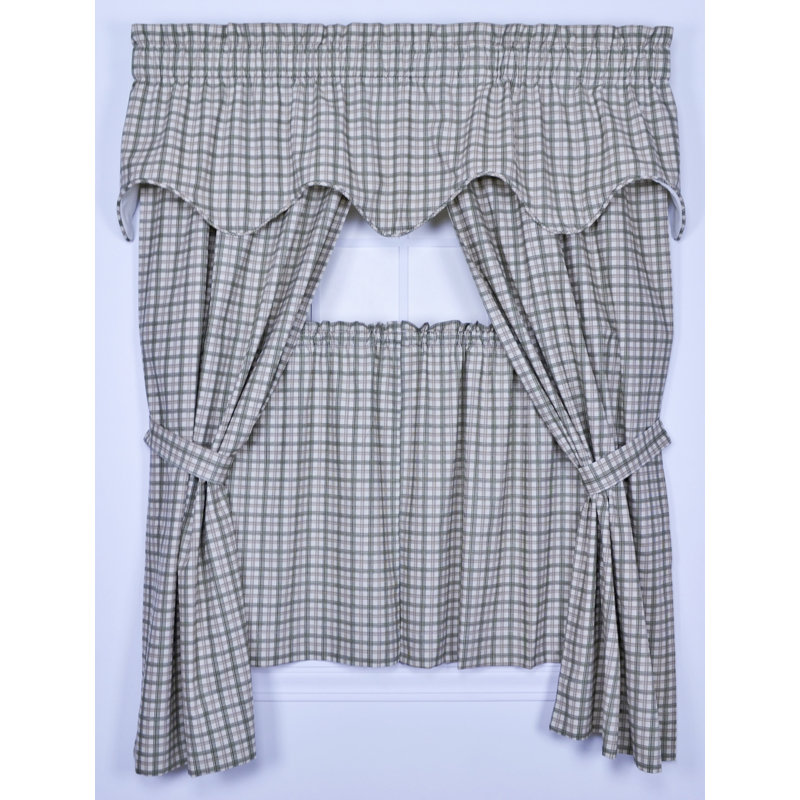 Paire de rideaux semi-transparents avec passe-tringle Ybanez, L 68 po x L 84 po, Vert