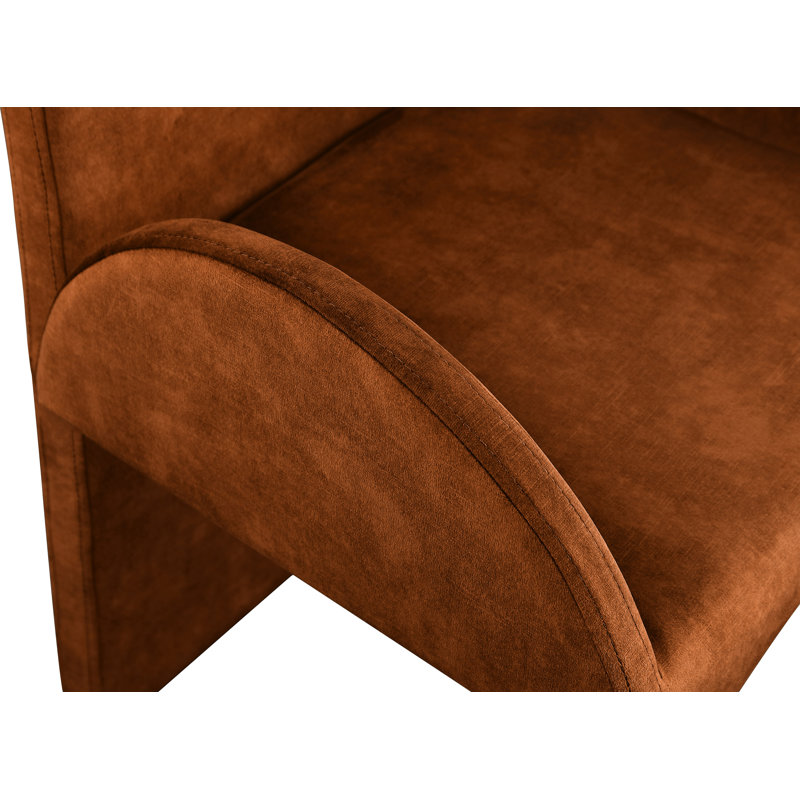 Caserta 18.5'' H Velvet Upholstered Armchair, Cognac Velvet