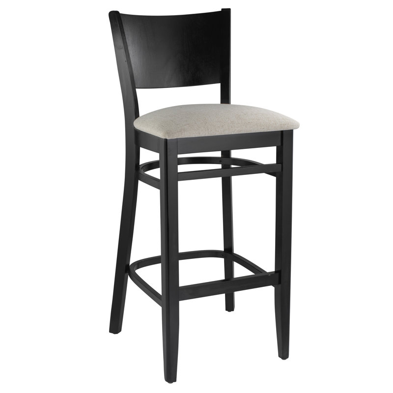 Tabouret de comptoir bar & Calina, Noir, Crème, Tabouret de bar (assise de 30 po de hauteur)