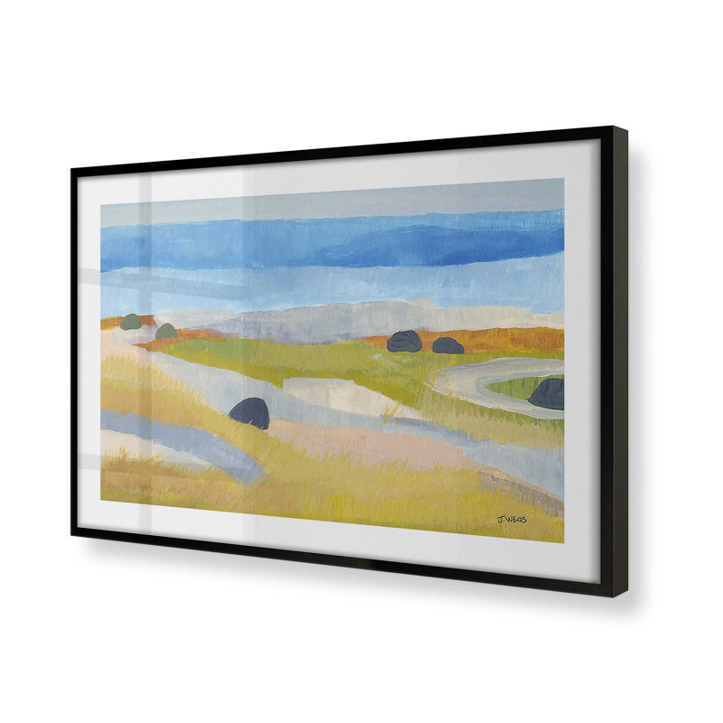 «Islandais Meadow Whimsy», impression sur papier par Jan Weiss, Noir satiné, H 19 po x l 25 po x P 1,25 po