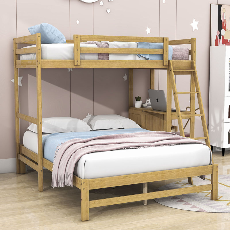 Fayla Kids Twin Over Full Bunk Bed with Drawers, Natural