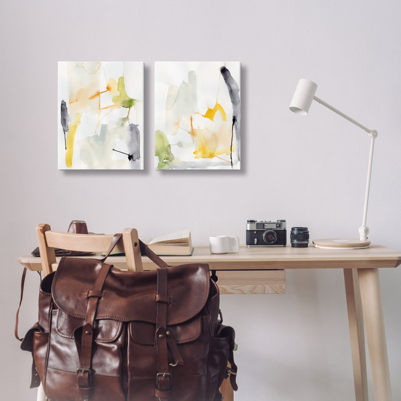  "Watercolor Paint Drips", ensemble de 2 toiles murales par Victoria Barnes, H 20 po x l 16 po