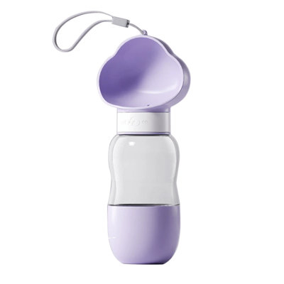 Gobelet portatif pour chien avec gobelet combiné d'eau, 10,03 po x 3,93 po x 2,75 po, mauve