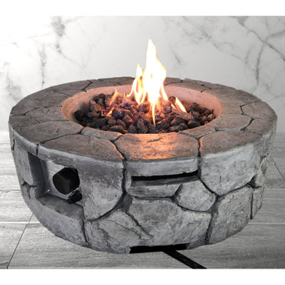 Foyer d'extérieur 9 po H x 28 po l - 40000, béton, rouille et chaleur, décoration de jardin H 28 po P, solution de chauffage