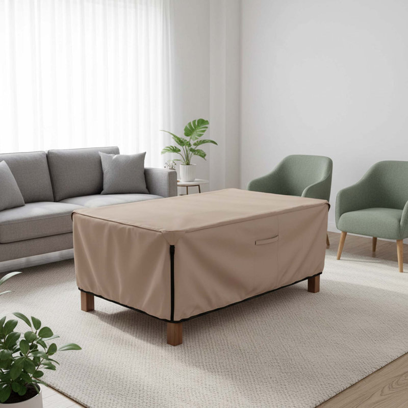 600D Heavy Duty Canvas Waterproof Rectangular Patio Table Cover 88L x 62W x 28H inch for Outdoor Dining Set