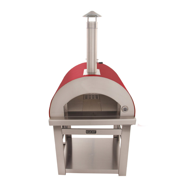 Outdoor Wood-Fired Pizza Oven, Red