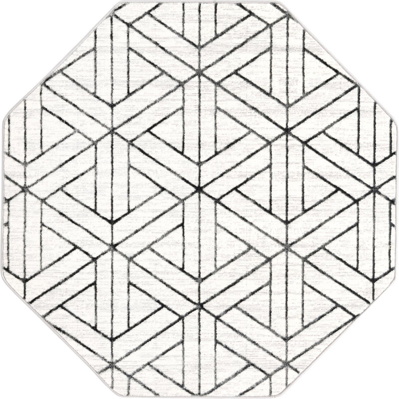 Eshin Abstract Indoor Rug, Octagon 5'3"