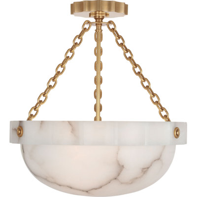 Fluted Band 16" Semi-Flush Mount in Alabaster