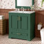 Meuble-lavabo moderne et fonctionnel en bois massif de style transitionnel pour des espaces élégants