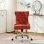 Chaise de bureau en chenille orange de conception américaine, boutons, base en métal, pivot réglable, éponge à rebond élevé, garniture cloutée fabriquée à la main, bouton rembourré moderne idéal pour l'espace d'étude-1214967701-1214967725