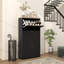 Armoire de rangement étroite pour chaussures pour le vestibule avec 3 tiroirs rabattables et tablettes réglables, range-chaussures pour 18 paires de chaussures, noir