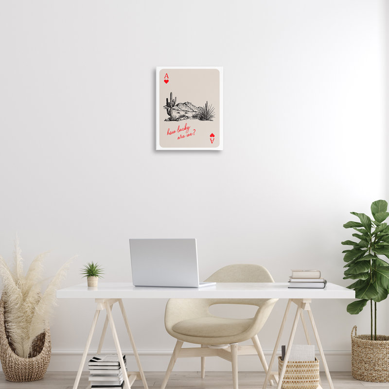 Reproduction d'art sur toile, "Carte à jouer", H 20 po x l 16 po