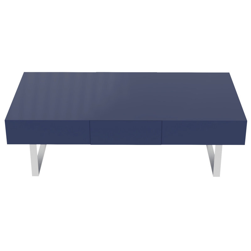 Table basse moderne avec tiroirs de rangement, Bleu