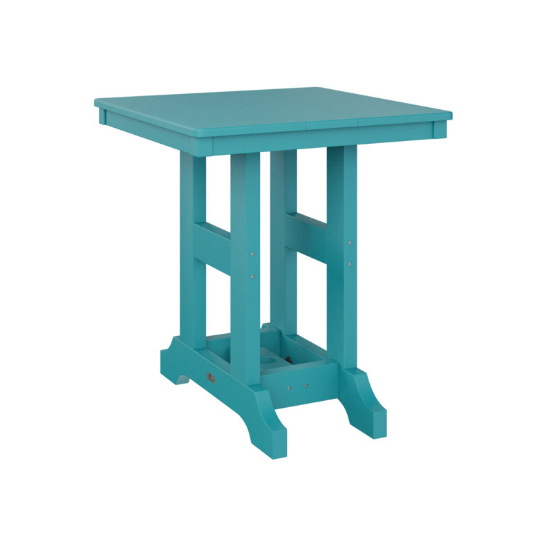 Table de salle à manger carrée 28 po Berlin Gardens Garden Classic, H 30,87 po x l 28 po x P 28 po, Bleu Aruba