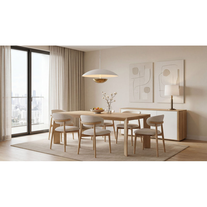 Lisbon Dining Table, Natural, 30" H x 70.87" L x 35.43" W
