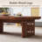 47.2" Oval Walnut Coffee Table, Mid-Century Modern Wooden Coffee Table with Sturdy Base for Living Room