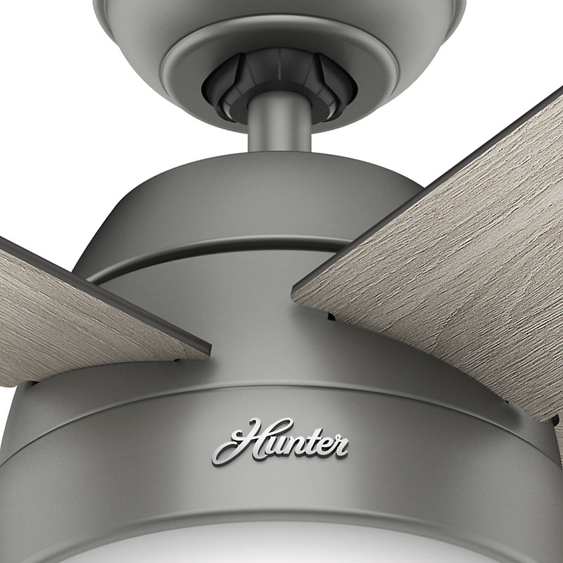 46" Silver and Light Gray Oak Ceiling Fan with LED Light Kit