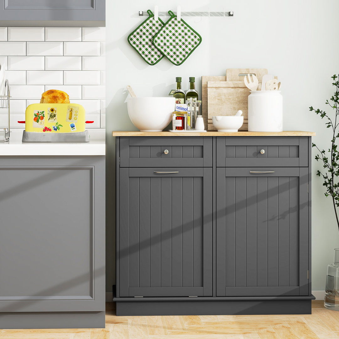 Ariyonna Solid Wood Top Kitchen Cart Lark Manor™