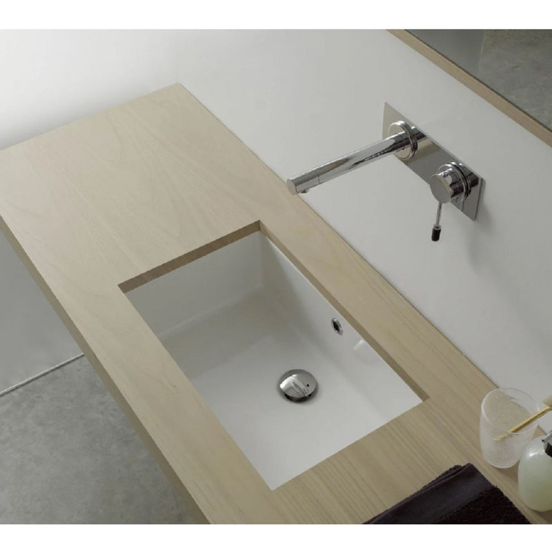 Kingsman Hardware 27.9'' Ceramic Rectangular Undermounted Bathroom Sink with Overflow